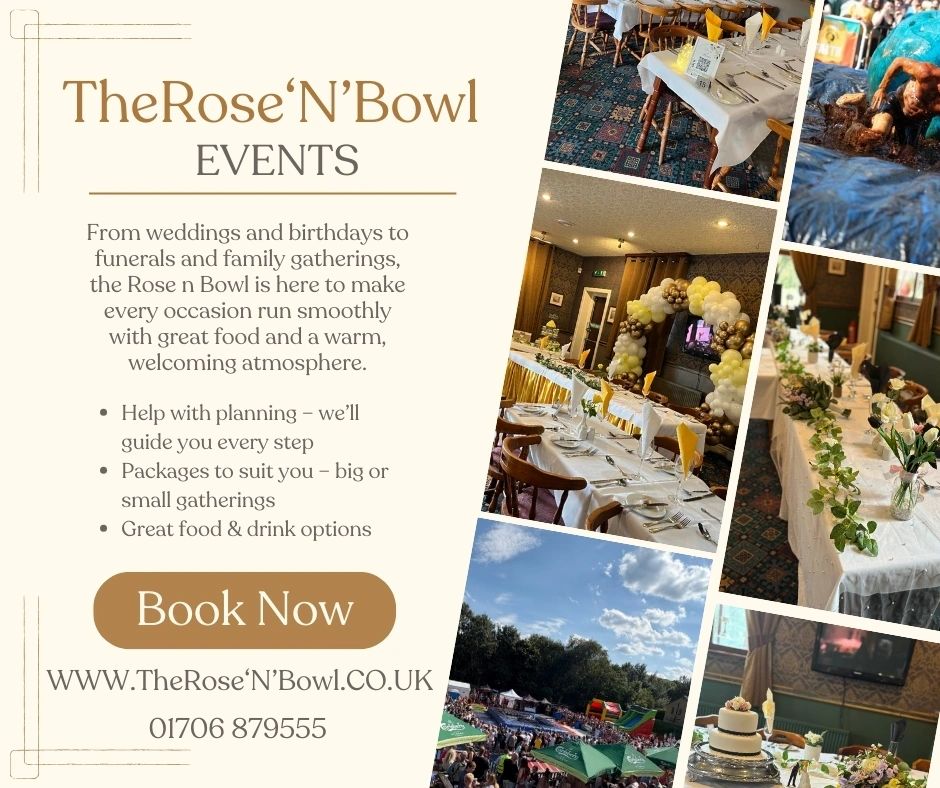 TheRose'N'Bowl Events — weddings, birthdays, funerals, family gatherings