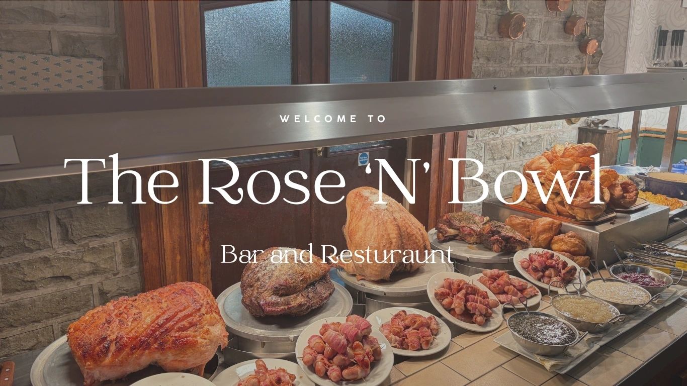 Welcome to The Rose 'N' Bowl Bar and Restaurant — buffet spread
